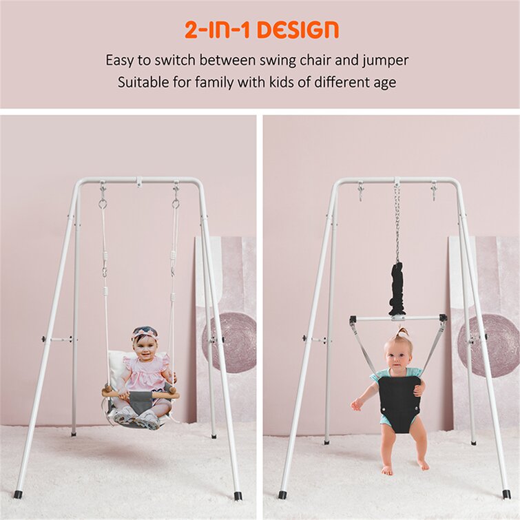 Kid swing with clearance stand